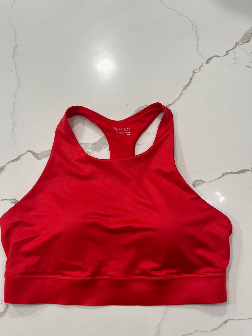 aerie Red High-Neck Racerback Sports Bra